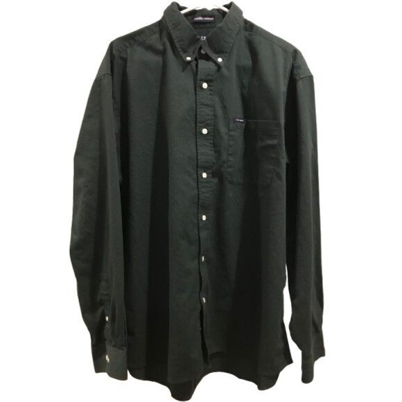 Men's XL Shirt Button Up Ivy Crew Classics Wrinkle Resistant Green Long Sleeve - Picture 1 of 3